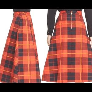 Kate Spade Plaid MIDI Skirt Checker SZ 4